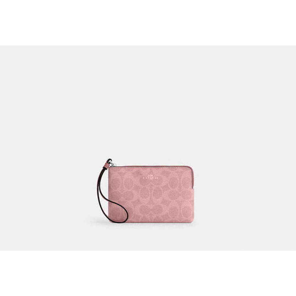 Corner Zip Wristlet In Signature Canvas